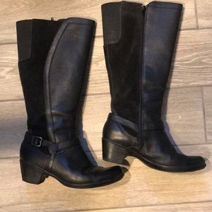 Clark’s black leather tall boots